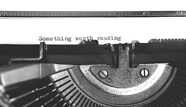 Something worth reading on a black and white typewriter